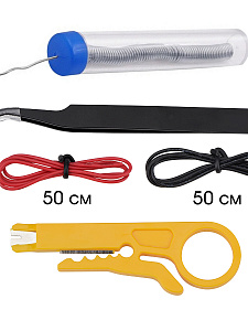 Паяльник электрический с терморегулятором, набор с индикаторной отверткой 30 в 1 Помощник PM-INP27